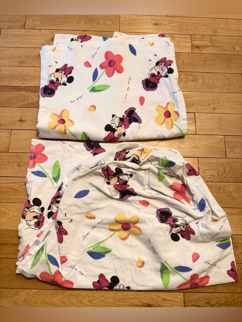 Vintage Minnie ‘90s Flannel Sheet Set - Twin - Great Condition Disney Sheets